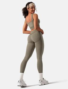 Womens Workout Sets 2 Piece Seamless Square Neck Sports Bra <b>Padded</b> <b>Butt</b> Lifting Leggings High Waist Yoga Gym Outfits - Product Image 6