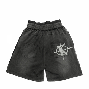 Pantalones Cortos Personalizados de Moda Urbana para Hombre, de Alta Calidad, 100% Algodón, Estilo Vintage, Lavado Ácido, con Estampado - Product Image 2