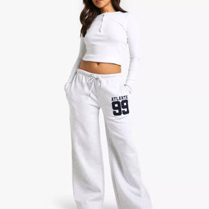 OEM <b>Women</b> Flare Pants Breathable Workout <b>Fleece</b> Trousers Solid Thick Warm Female Running <b>Jogger</b> Pants Reasonable Price - Product Image 3