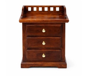 Traditional Solid Wood Bedside <b>Table</b> with 3 Drawers | Classic Wooden Nightstand | Premium Bedroom Furniture Jodhpur - Product Image 4