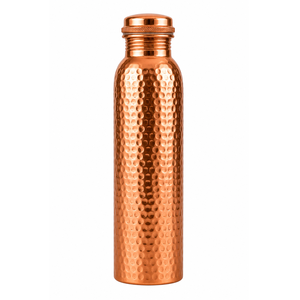 Bouteille d'eau en cuivre écologique haut de gamme avec finition martelée, couvercle anti-fuite, réutilisable pour adultes, maison, bureau et camping - Product Image 1