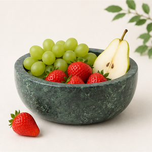 Bol en marbre vert au design attrayant, bol à salade et à fruits en pierre naturelle de luxe pour la décoration de cuisine et la table, vente en gros - Product Image 2