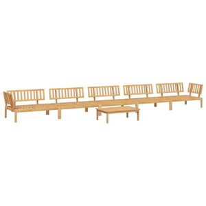 Ensemble de canapés de patio 6 pièces en acacia en bois massif marron pour utilisation dans le jardin - Product Image 2