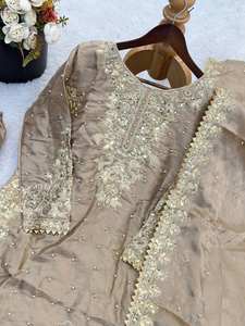 Salwar Kameez en velours bleu roi pour femme, idéal pour les fêtes, en pure soie GMY avec broderies Moti et sequins, séchage rapide, ZAIN EXPORTS - Product Image 5