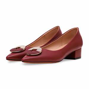 Maroon WN7465 Zapatos de corte Pisos cómodos para mujer - Product Image 3