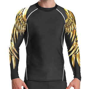 เสื้อรัดรูปแขนยาวผ้าสแปนเด็กซ์/ไนลอน ระบายอากาศได้ดี ป้องกันรังสียูวี 50 ป้องกันแบคทีเรีย สำหรับผู้ชาย รับผลิตแบรนด์ตามสั่ง - Product Image 3