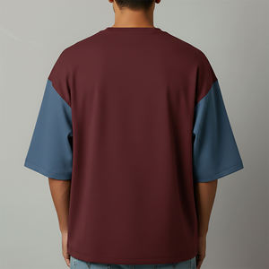 เสื้อยืดคอกลมทรงหลวม สีสันตัดกัน ผ้าฝ้าย 100% ระบายอากาศได้ดี น้ำหนักเบา สวมใส่สบาย ปรับแต่งได้ ขายดี - Product Image 6