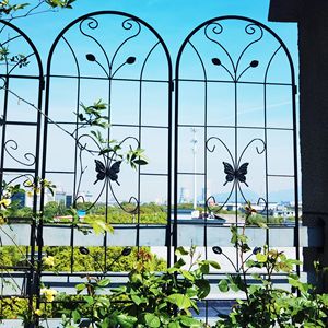 Set di 4 tralicci da giardino in metallo antiruggine 220 cm x 50 cm, supporto per piante rampicanti da esterno, categoria prodotto: recinzioni e cancelli - Product Image 3