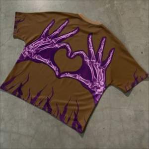 เสื้อยืดคอตตอนพรีเมียมฟอกกรดสำหรับผู้ชาย สไตล์ฮิปฮอป พิมพ์ลายกราฟิกแบบพัฟฟ์ วินเทจ คอกลม แฟชั่นแนวสตรีท - Product Image 2