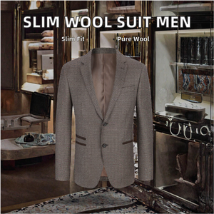 <b>Men</b>’s Slim Fit Business <b>Suit</b> <b>Blazer</b>, Premium Striped Formal Jacket, Breathable Button Front Plus Size Customized Design - Product Image 2