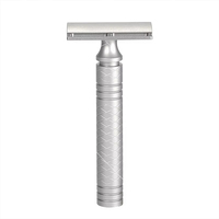 Rasoir de sécurité professionnel en acier inoxydable de haute qualité pour hommes, rasoir à double tranchant CNC, manche léger en alliage d'aluminium, 15g