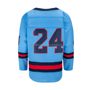 Venta al por mayor sublimada en blanco juvenil hockey Jersey Equipo conjunto OEM hockey jersey de fábrica personalizado hockey sobre hielo jerseys - Product Image 4