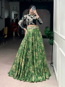 Tasar Silk Printed with Sequins and Thread Embroidery <b>Work</b> <b>Belt</b> new design 2026 - Product Image 2