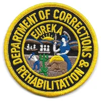 Patch brodé thermocollant en denim 3D du Département de Correction Eureka Rehabilitation avec motifs floraux et rectangulaires