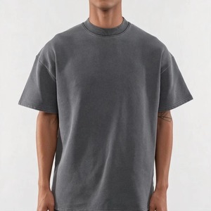 เสื้อยืดโอเวอร์ไซส์ผู้ชาย ผ้าฝ้าย 100% เนื้อหนา คอกลม แขนสั้น รับสกรีนโลโก้ สไตล์ลำลอง สตรีทแวร์ - Product Image 4