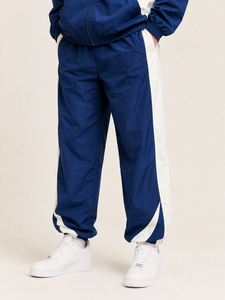 Ensemble de survêtement à capuche pour homme, bleu et blanc, à blocs de couleur, demi-manches, fermeture éclair, style sportif décontracté, respirant, léger, coupe classique - Product Image 5