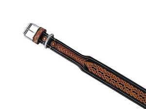 Collier pour chien en cuir western de qualité supérieure, motif géométrique, fermeture à boucle, durable, utilisable toute l'année |   Usage quotidien - Product Image 4