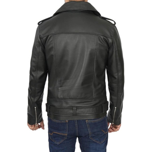 Chaqueta de Motocicleta Delgada de Cuero Genuino de Primera Calidad para Hombre, Color Negro, Manga Larga, Impermeable, Resistente al Viento, Transpirable y de Secado Rápido - Product Image 2