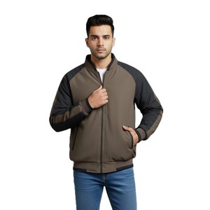 Blouson bomber homme color block, col montant, fermeture éclair, coupe-vent sportif - Product Image 4