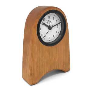 Reloj de Escritorio con Marco de Madera, Reloj de Mesa Cuadrado Giratorio, Reloj de Escritorio Nórdico de Madera Maciza, Decoración para Mesa de Oficina en Casa - Product Image 3