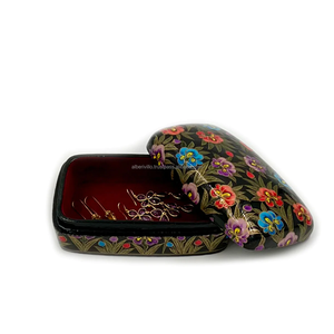 Caja de Papel Maché Tradicional India con Diseño Floral, Duradera, Portátil, Organizador de Joyas - Product Image 6