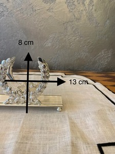 Metal <b>Napkin</b> Holder <b>Silver</b> Plated Finished Brass or Steel Construction Perfect for Kitchen Dining Table Home or Event Decor - Product Image 6
