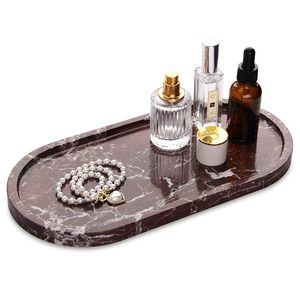 Marble Rectangle <b>Tray</b> Modern Multi-Functional Handicraft Decorative Countertop Organizer for <b>Bathroom</b> <b>Vanity</b> Jewelry Perfume - Product Image 6