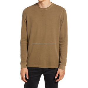 Custom <b>Men's</b> Short Sleeve <b>Thermal</b> Crewneck T-<b>Shirt</b> 100% Cotton Quick Dry Breathable - Product Image 1