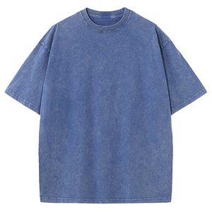 T-shirts pour hommes en coton 100% de qualité supérieure, faciles à porter, effet délavé, col rond, manches courtes, respirants. - Product Image 5