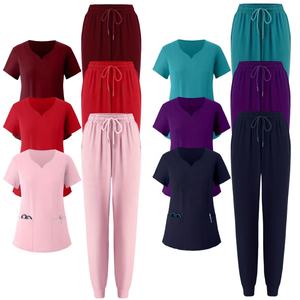 Ensembles d'uniformes médicaux personnalisés unisexes en denim et spandex, 2 pièces, style jogger, pour infirmières, médecins, dentistes et cliniques vétérinaires - Nouveauté 2024 - Vente en gros - Product Image 1