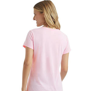 T-shirt pour femme à imprimé floral et feuilles, col en V, en mélange de coton doux, manches courtes, décontracté, léger et confortable pour l'été - Product Image 2