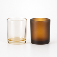 Contenants en verre de luxe personnalisés, brun givré, coupelles à bougies en verre, coupelles parfumées pour hôtel avec logo imprimable