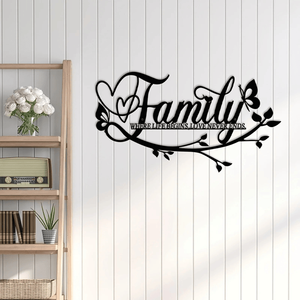 CIFbuy Plaque murale florale vintage avec inscription élégante 'Happy Home', décoration rustique pour salon, chambre à coucher, entrée - Product Image 3
