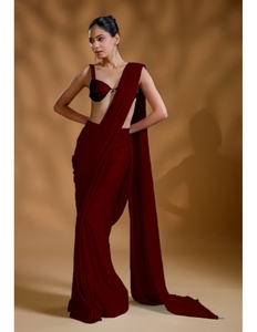 KV Ready To Wear Premium Designer <b>Red</b> <b>Saree</b> With Unique in Luxe Fabric - Product Image 5