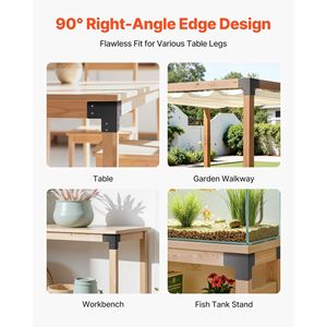 ชุดขายึดมุมโต๊ะทำงานแบบหนัก 6.50 x 6.50 x 6.50 นิ้ว รับน้ำหนักได้ 2204 ปอนด์/1000 กิโลกรัม เหล็กแข็งแรงทนทานสำหรับสถานีงาน - Product Image 6