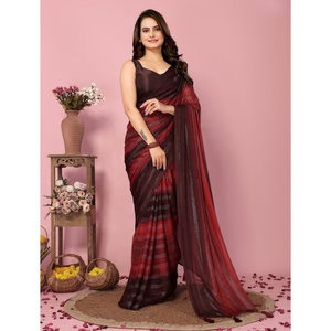 Prêt-à-porter Saree indien et pakistanais en soie pour adultes By Fatema Fashion - Product Image 5