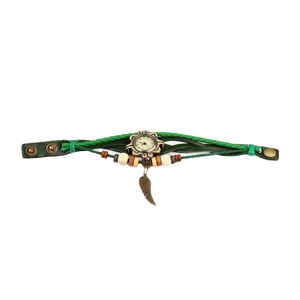 Magnifiques montres à anneaux en cuir faits à la main pour femmes, style bohème rétro, ailes d'ange, personnalisables - Product Image 2