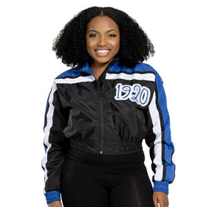 1920 Crop Short Breathable Printed Nylon <b>Lightweight</b> Windbreaker <b>Jacket</b> - Product Image 1