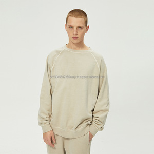 Wholesale Custom Plain Cotton Spandex Pullover Crewneck French Terry <b>White</b> <b>Men</b> <b>Sweatshirt</b> Top Hoodies - Product Image 1