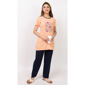High Quality Summer Casual Women's Cotton Nightwear Set Quick Dry Elastic Waist Daily Indoor Wear & Relaxation India Bulk Price - Product Image 1