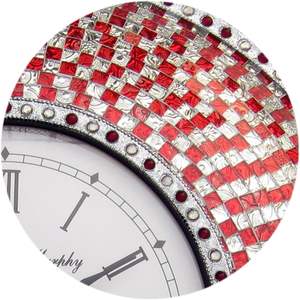 Horloge murale nautique multifonctionnelle silencieuse en bois poli avec décoration en mosaïque de verre, cadeau pour la maison, le bureau ou le bureau à domicile - Product Image 5