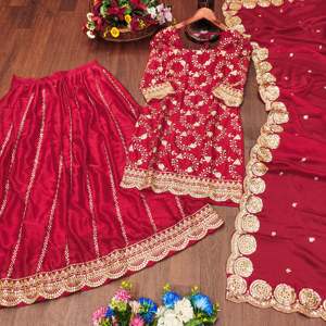 Traje Lehenga de fiesta para mujer de diseñador con trabajo bordado de secuencia - Product Image 5