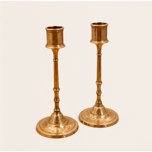 Wholesale Antique <b>Brass</b> Taper Candle <b>Holder</b> Set Gold Metal <b>Candlestick</b> Stand Handcrafted Matte Gold Taper Candle Stand - Product Image 2