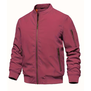 Blouson Bomber Unisexe Zippé Uni, Manches Élastiques, Grande Taille, Respirant, Coupe-Vent, Écologique pour Automne/Hiver – Meilleure Vente - Product Image 2