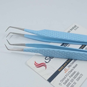 Pinzas para Extensión de Pestañas de Acero Inoxidable con Punta en Pico/Fibra Azul de 90 Grados SL-148 Antiestáticas de Precisión Duraderas SEVETLANA - Product Image 3