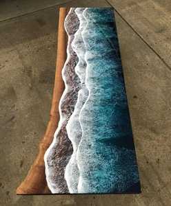 Eco Friendly Handmade Solid Wood <b>Epoxy</b> Resin River <b>Table</b> Custom Luxury Dining <b>Table</b> Modern Live Edge Wooden Furniture for Hotel - Product Image 4