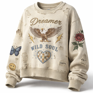 Sudadera Premium al por Mayor para Mujer con Cuello Redondo y Diseño Desgastado - Logotipo Frontal, 100% Algodón, Diseños Personalizados Disponibles, Fabricante y Proveedor - Product Image 3