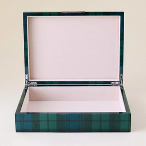 High End Lacquer <b>Box</b> Plaid Pattern Handcrafted <b>Storage</b> <b>Box</b> Luxury Home <b>Decor</b> Collection - Product Image 2