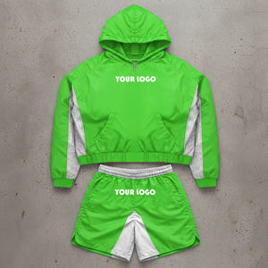 Custom Canvas Windbreaker Tracksuit With High Neck And Elastic Cuffs And Custom Design Jacket And <b>Pants</b> Set For Track Practice - Product Image 3