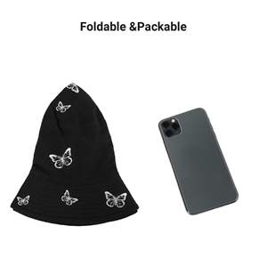 Nuevo Sombrero de Pescador de Algodón 100% con Bordado de Mariposas, Reversible, Casual, Deportivo, para Viajes al Aire Libre, con Protección Solar - Product Image 5